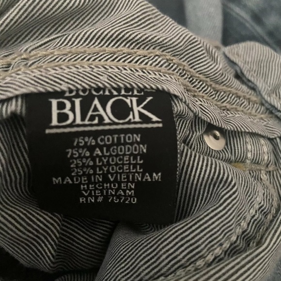 Buckle Black 3 FIT Jeans Mens 28 Denim Low Rise Thick Stitch Bootcut Medium Wash - Picture 5 of 11